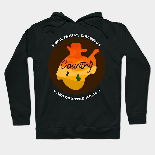 Country Music Cowboy Hoodie by A Reel Keeper